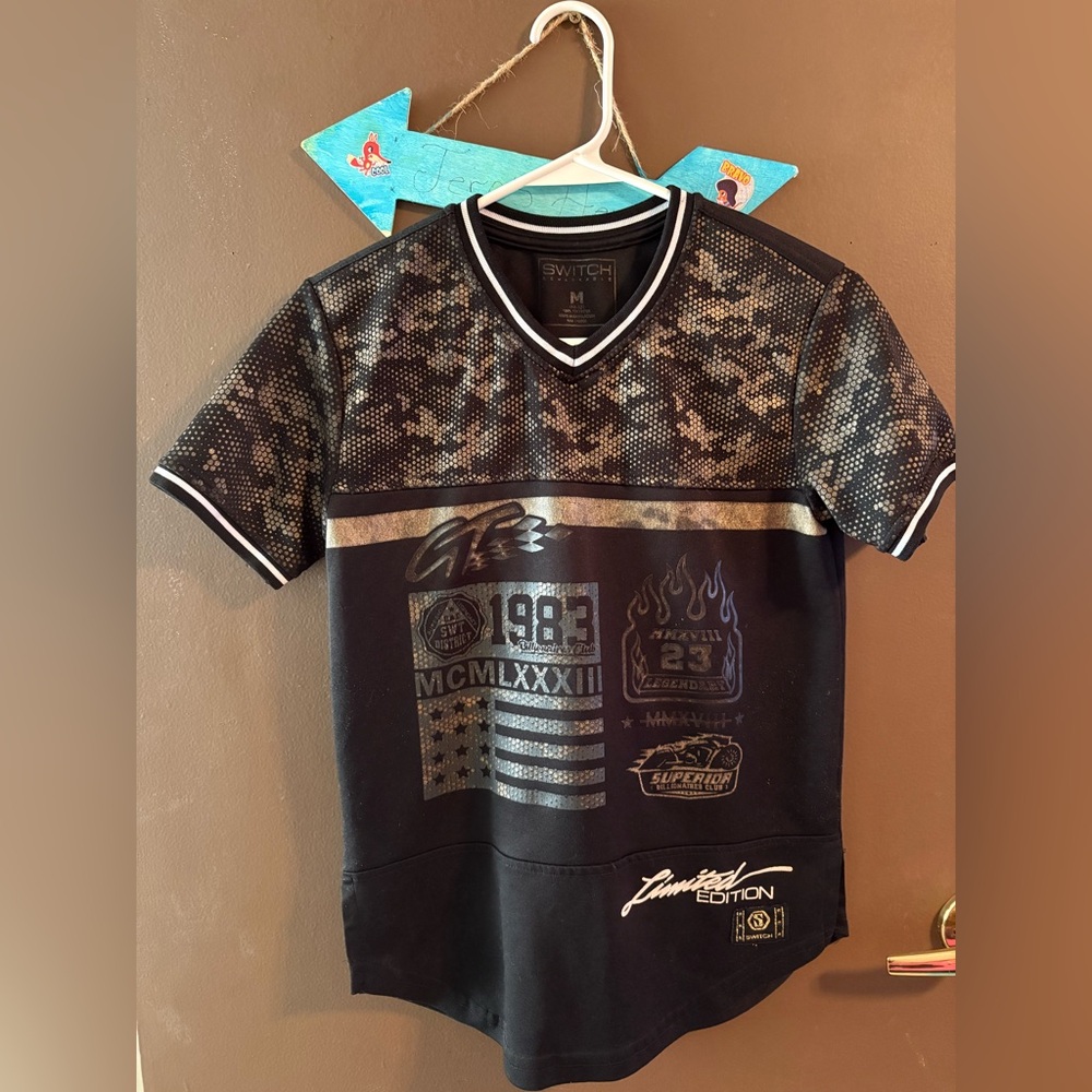 Black Graphic Kids Jersey